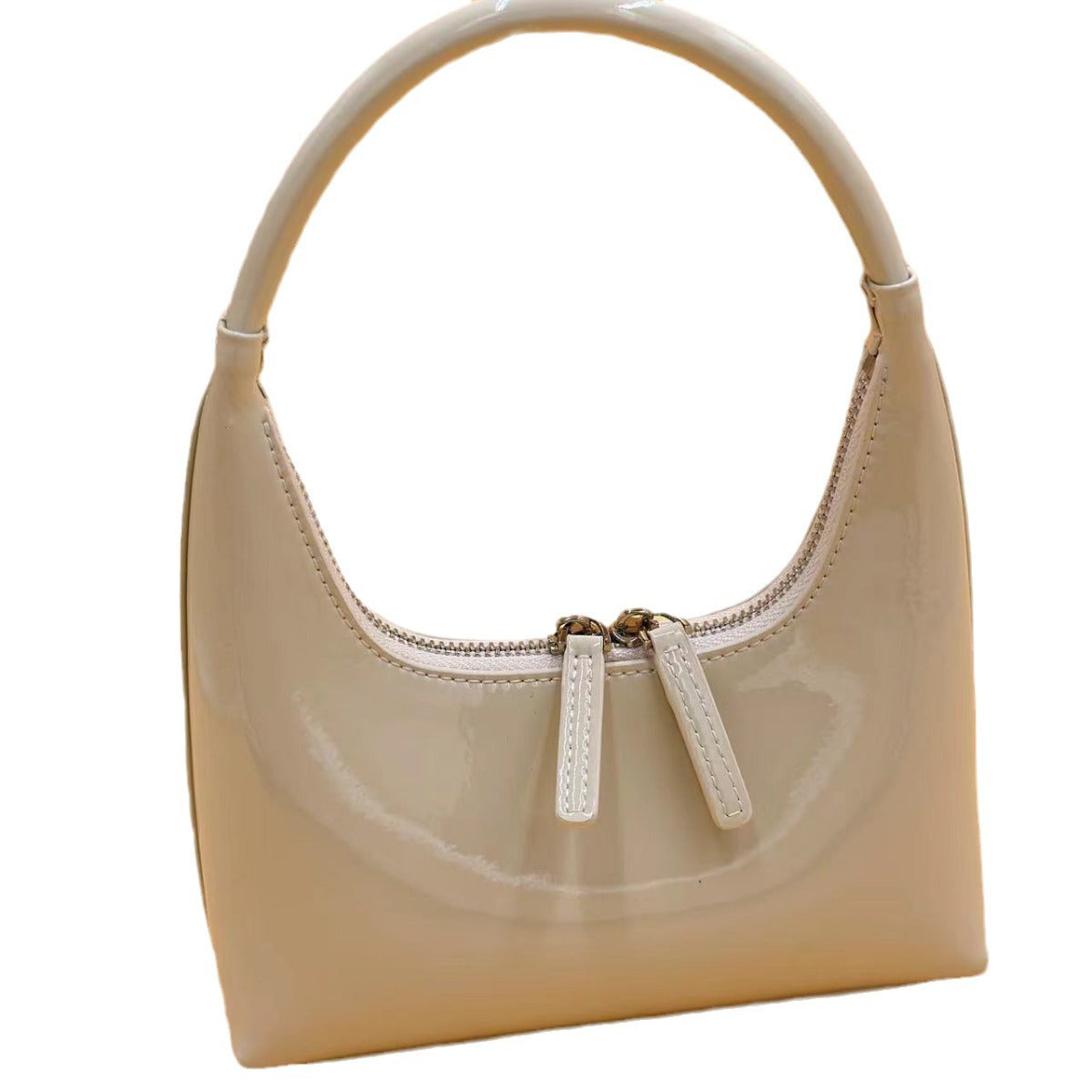 Mini Underarm Oil Wax Patent Leather Glossy Textured Cowhide Handbags