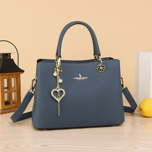 Women's Mother's Soft Leather Fashionable Portable Elegant Handbags