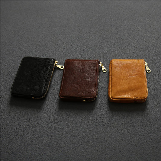 Women's & Men's & Tanned Leather Cowhide Zipper Vintage Bags
