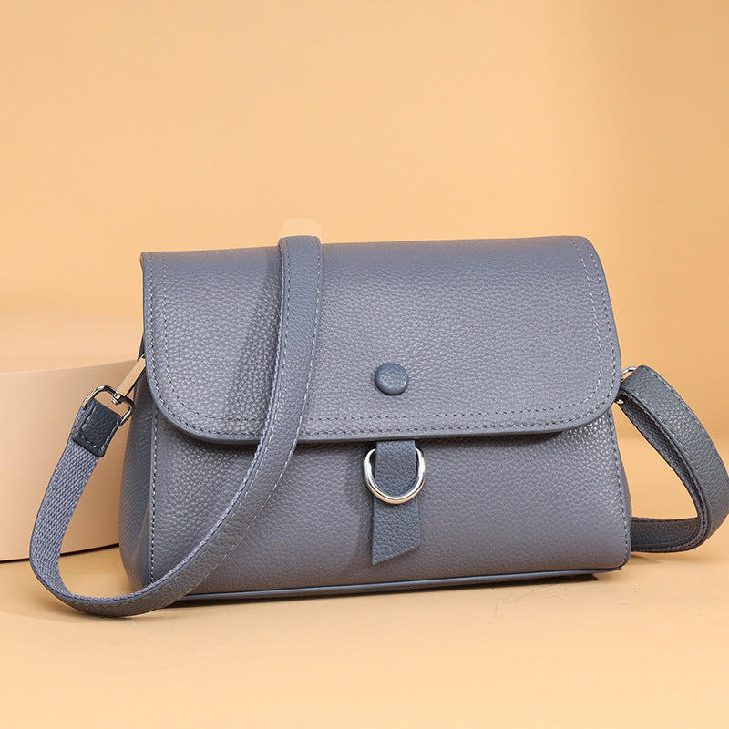Women's Fashionable Solid Color Genuine Leather Texture Crossbody Bags