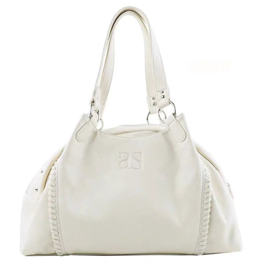 Trendy Pretty Li Cha Leather Motorcycle Handbags