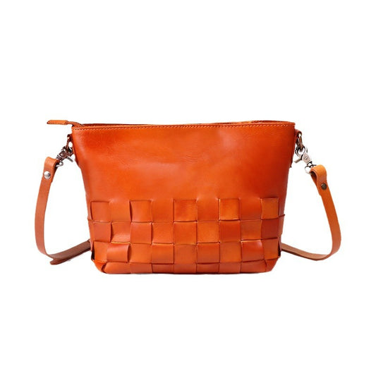 Women's Leather Special Clearance Woven Retro Simple Shoulder Bags