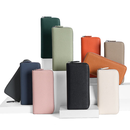 Leather Long Swiping Top Layer Fashion Men's Wallets