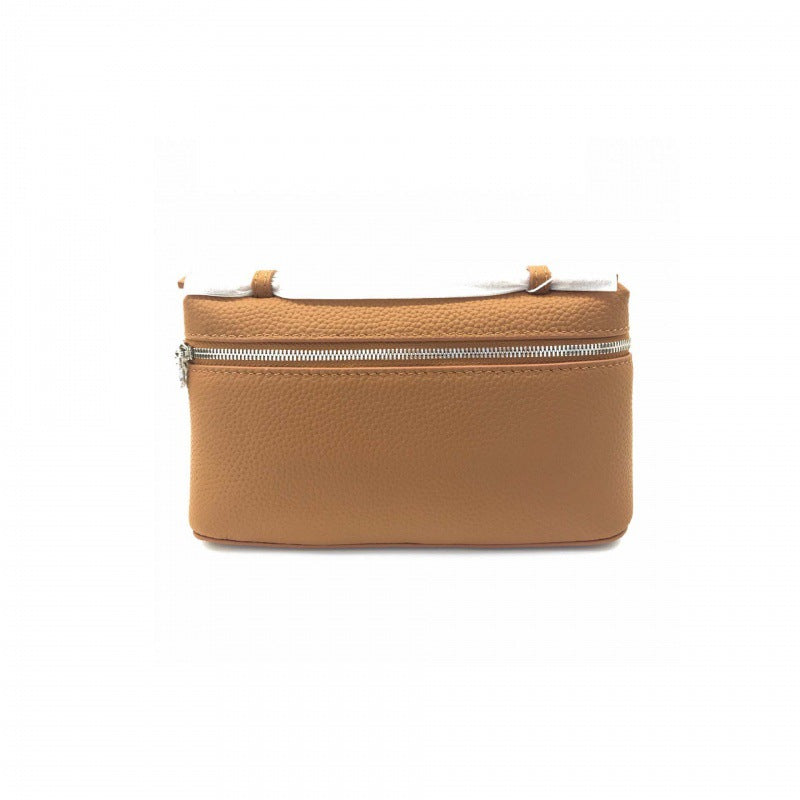 Women's Leather Lunch Box First Layer Cowhide Hand Shoulder Bags