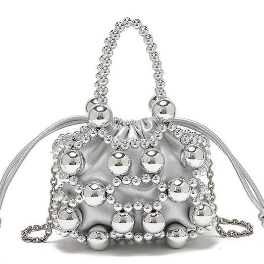 Design Exquisite Hollow Metal Beaded Woven Evening Bags