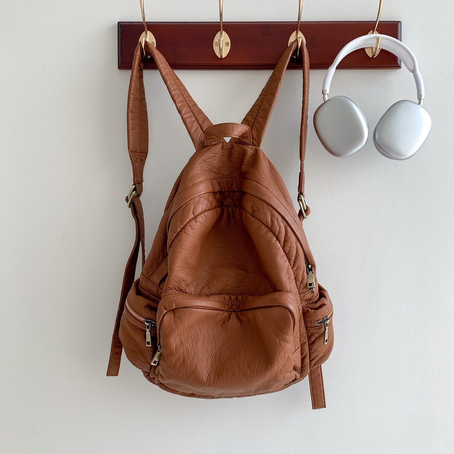 Women's Glamorous Washed Leather Style Niche Backpacks