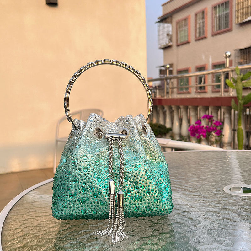 Shiny Colorful Crystals Polka Dot Niche High Handbags