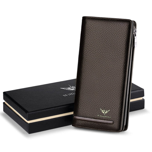 Men's Paul Long First Layer Cowhide Leather Men's Wallets