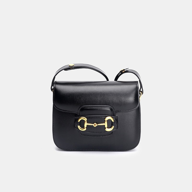 Women's Underarm High-grade Design Simple Saddle Genuine Crossbody Bags