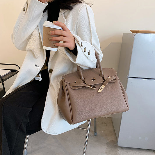 Women's Lychee Pattern Fashion Large Capacity Shoulder Bags