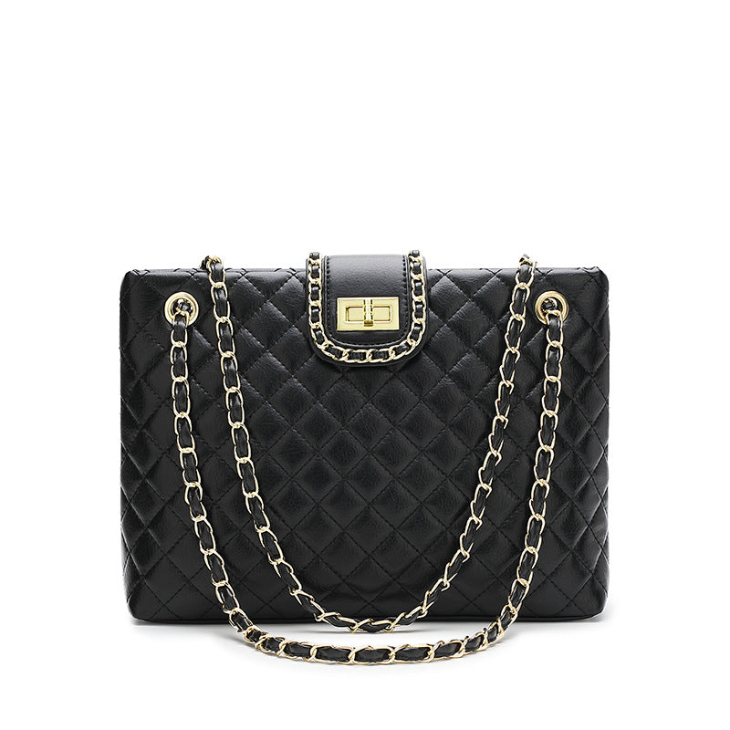 Women's Capacity Rhombus Chain High-grade Solid Color Shoulder Bags