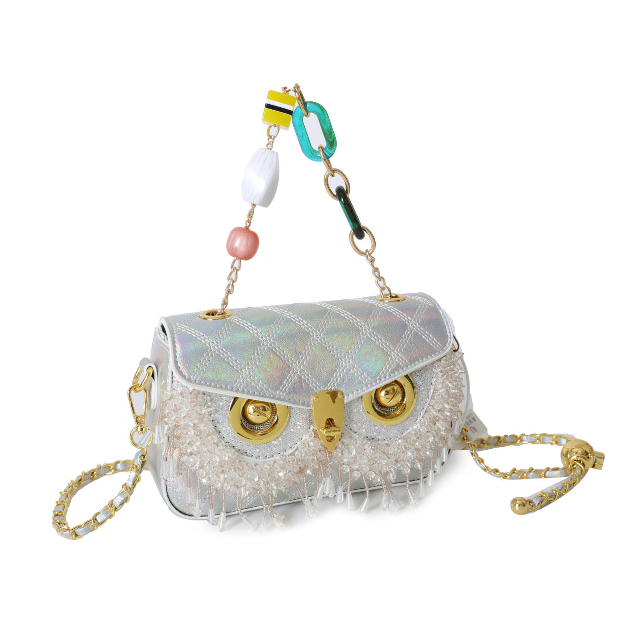 Women's Detachable Light Luxury Owl Mask Shape Shoulder Bags