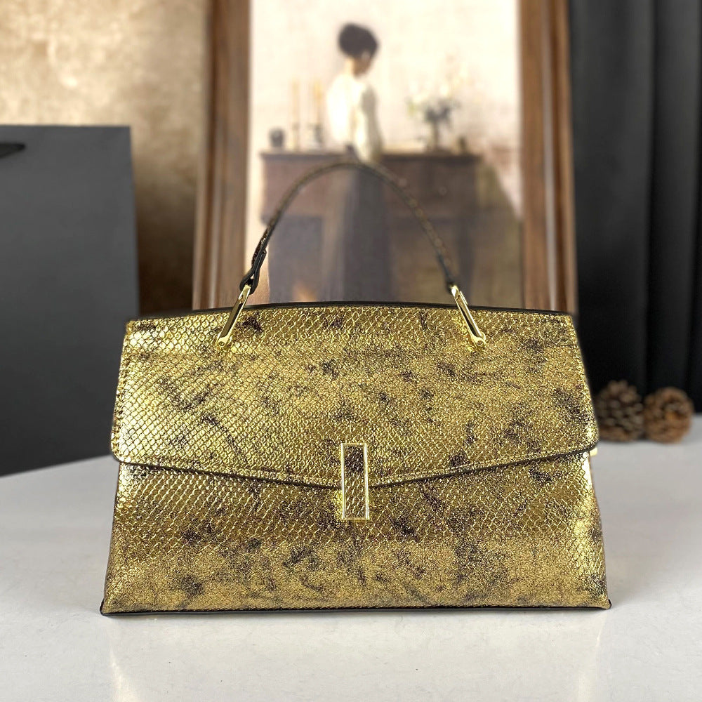 Mom Versatile High-grade Glossy Elegant Snake Pattern Handbags