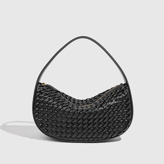 Glamorous Women's Textured Woven Korean Fashion Handbags