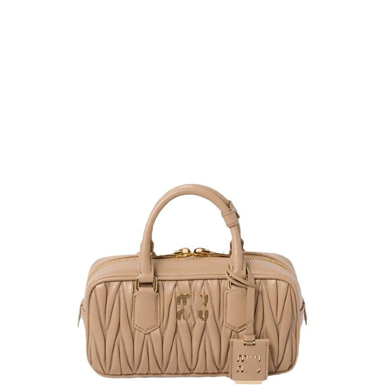 Women's Pleated Bowling Boston Portable Rhombus Bags
