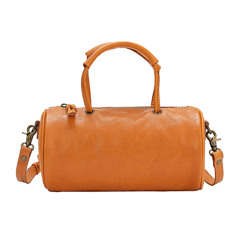 Women's Vegetable Tanned Leather First Layer Cowhide Oil Wax Crossbody Bags