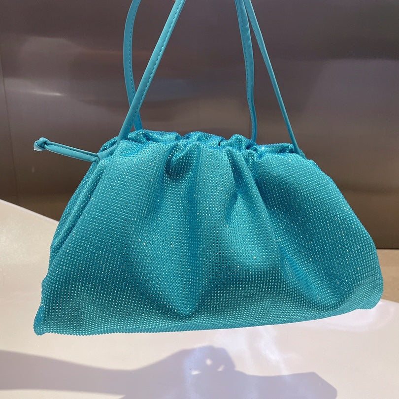 Women's Diamond Cloud Korean Style Pleated Clip Crossbody Bags