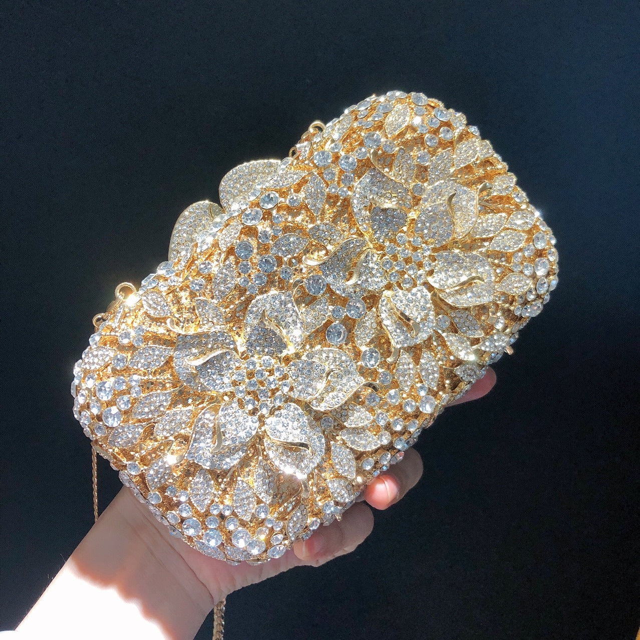 Hollow Flower Diamond Banquet Full Steamed Evening Bags