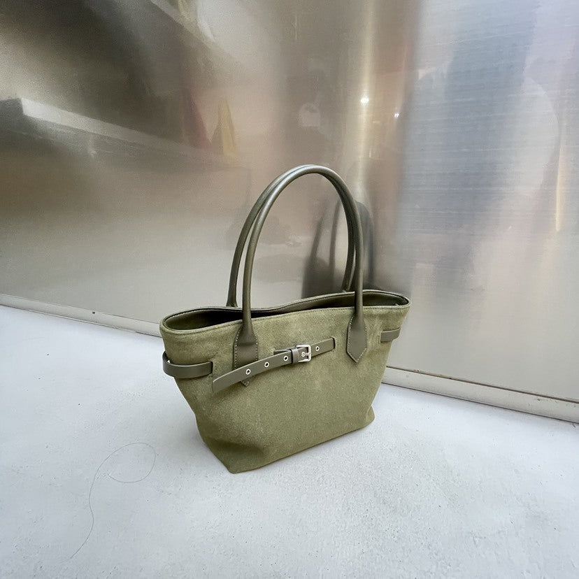 Women's Contrast Color Retro Cowhide Large Capacity Commuter Shoulder Bags