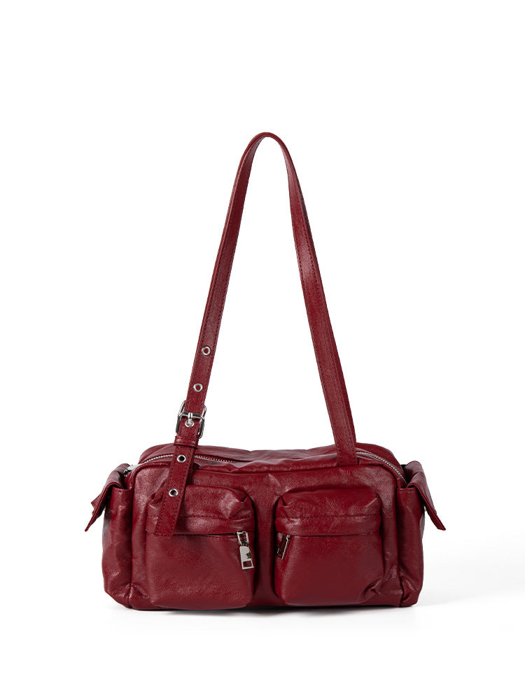Women's Retro Stylish Motorcycle Korean Style Simple Shoulder Bags