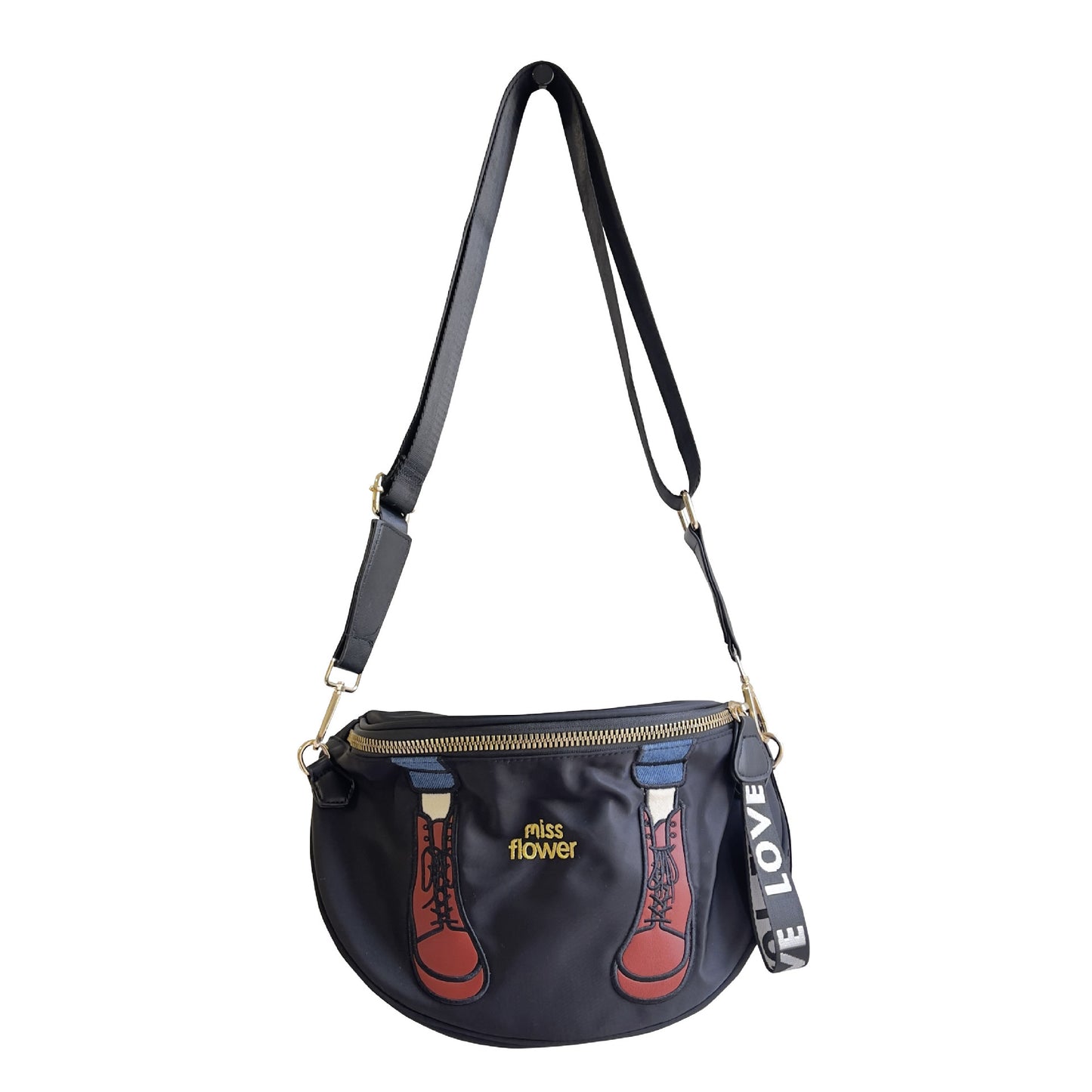 Women's Korean Nylon Fabric Semicircle Niche Personality Crossbody Bags