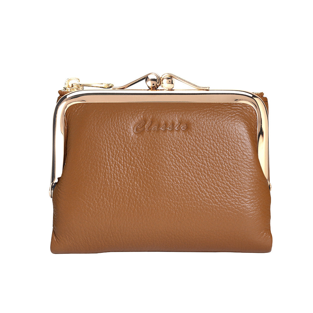 Women's Short Chic Genuine Leather Litchi Pattern Ladies Wallets