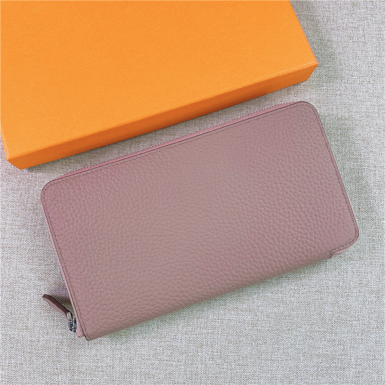 First Layer Cowhide Unisex Long Zipper Ladies Wallets