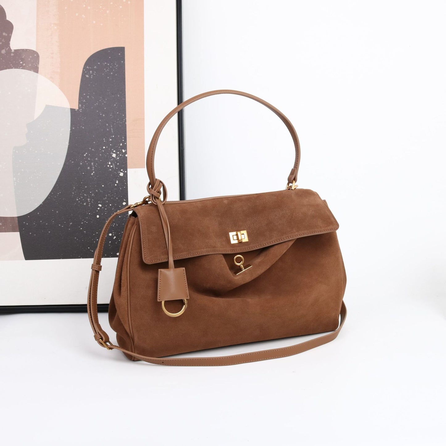 Creative Charming Loose Matte Leather Latch Handbags