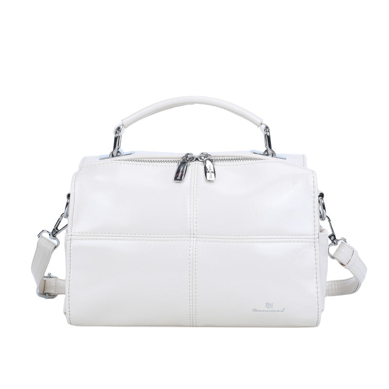 Women's Wax Skin Moon Large Capacity Versatile Wide Bags