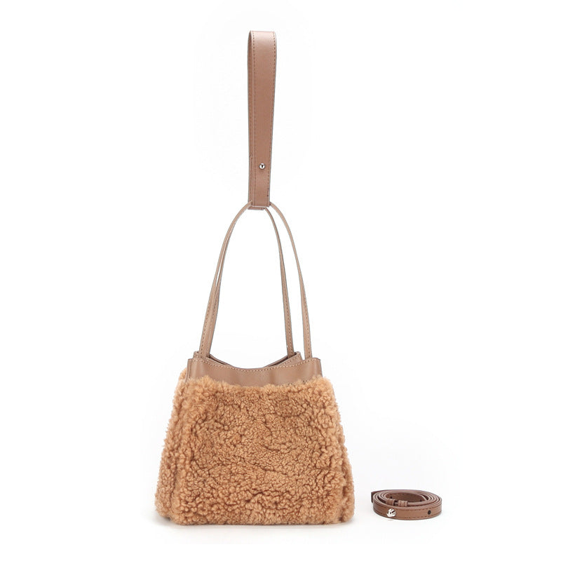 Women's Plush Niche Lamb Wool Fashion Simple Shoulder Bags