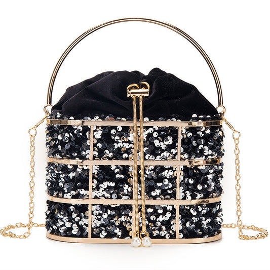 Women's Summer Portable Dinner Fashion Metal Hollow Evening Bags