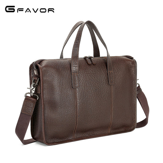 Men's For First Layer Cowhide Inch Computer Men's Handbags
