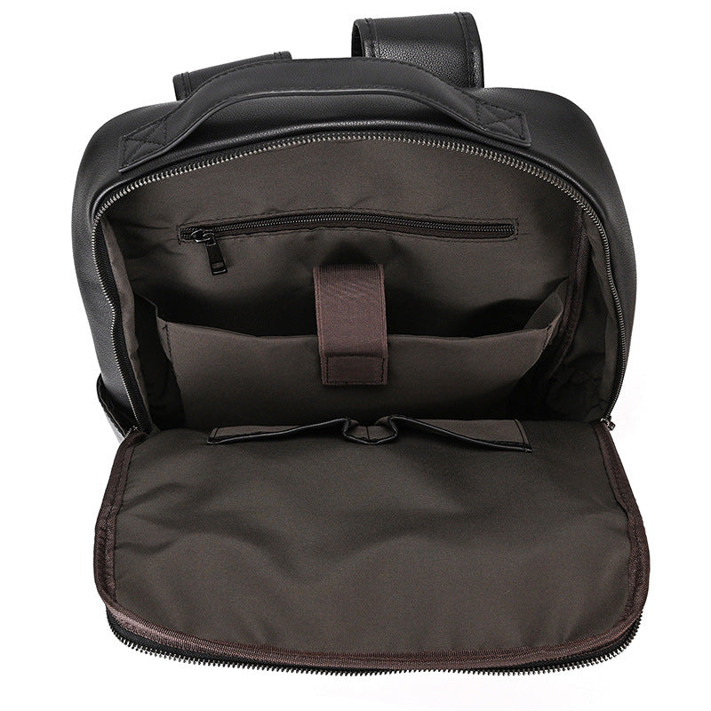 Men's Genuine Leather Commuter Computer Black First Backpacks