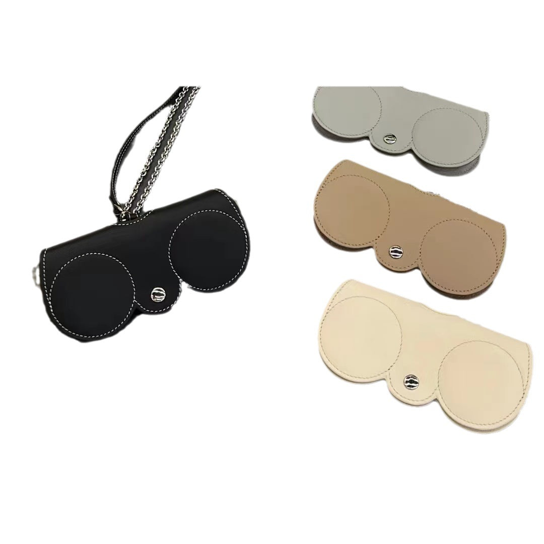 Layer Cowhide Glasses Storage Portable Sunglasses Protective Crossbody Bags