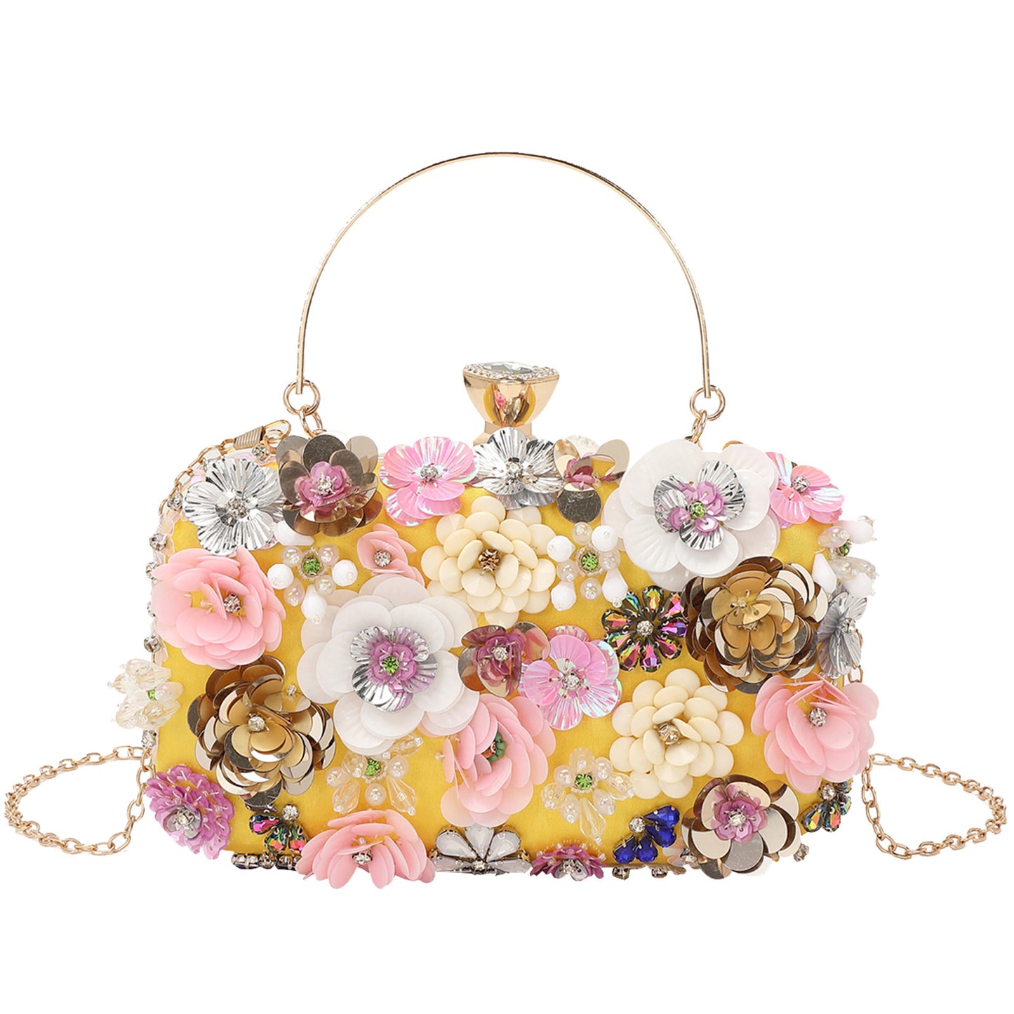 Handmade Pearl Embroidery Flowers Banquet Lady Evening Bags
