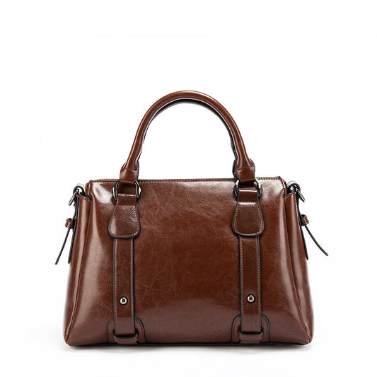 Women's Retro Fashion Genuine Leather Portable Large Capacity Handbags