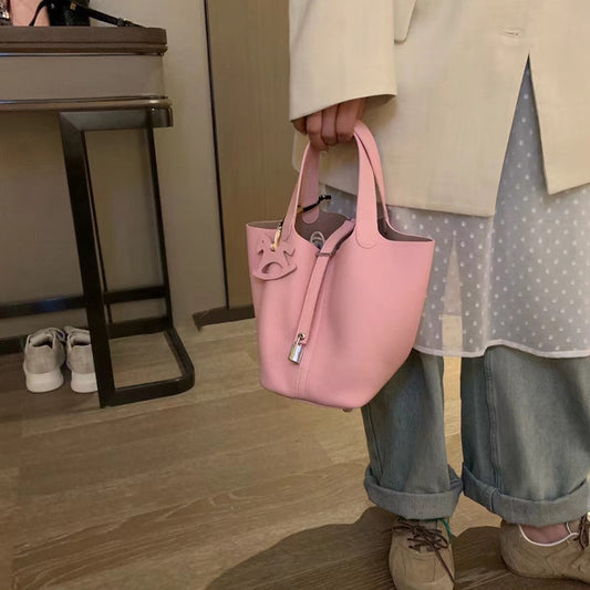 Women's Genuine Leather Vegetable Basket High-grade Design Handbags