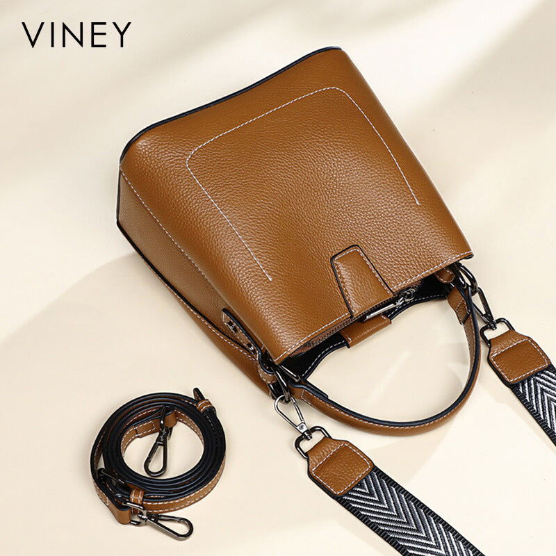 Women's Trendy Genuine Leather Fashion Simple Portable Shoulder Bags