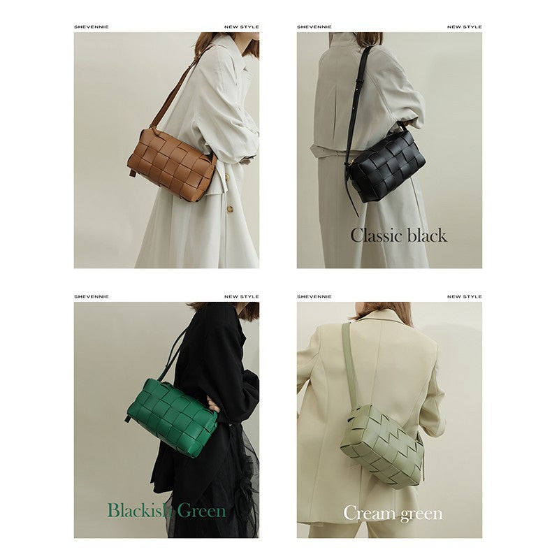Women's Niche Leather Large Capacity Simple Stylish Shoulder Bags