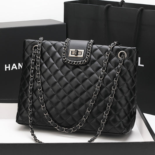 Women's Capacity Rhombus Chain High-grade Solid Color Shoulder Bags