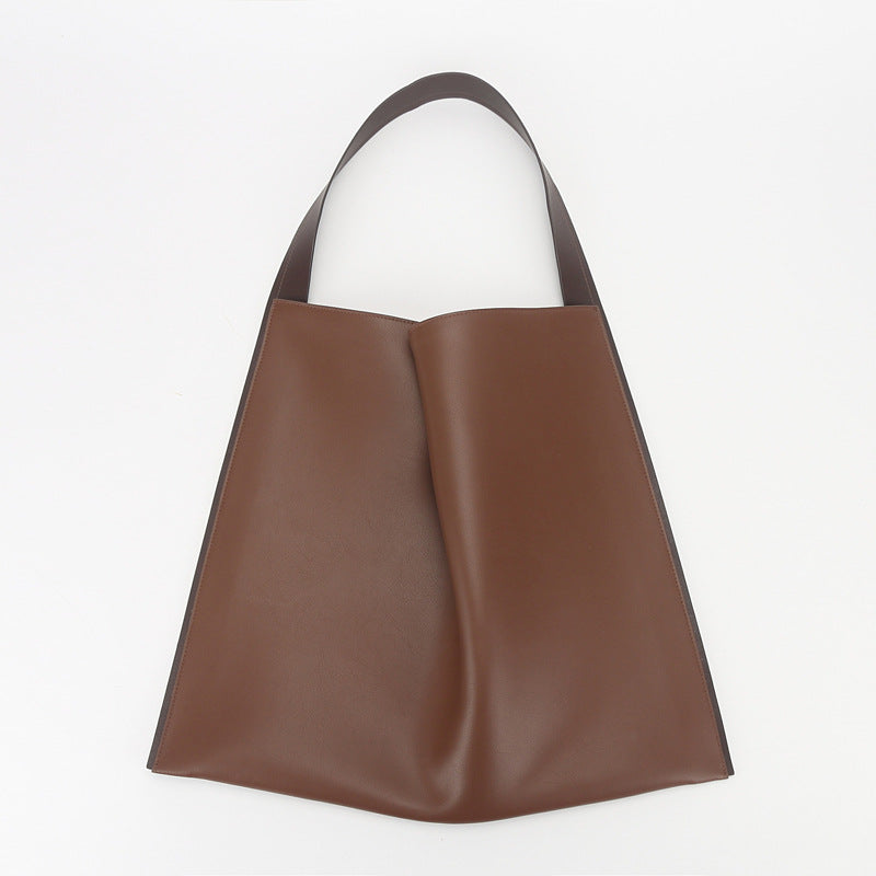 Women's Genuine Leather Made Korean Simple Large Capacity Shoulder Bags