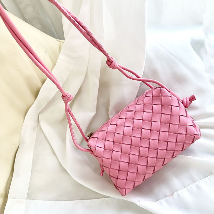 Sheepskin Inside Outside Leather Hand-woven Fashion Bags