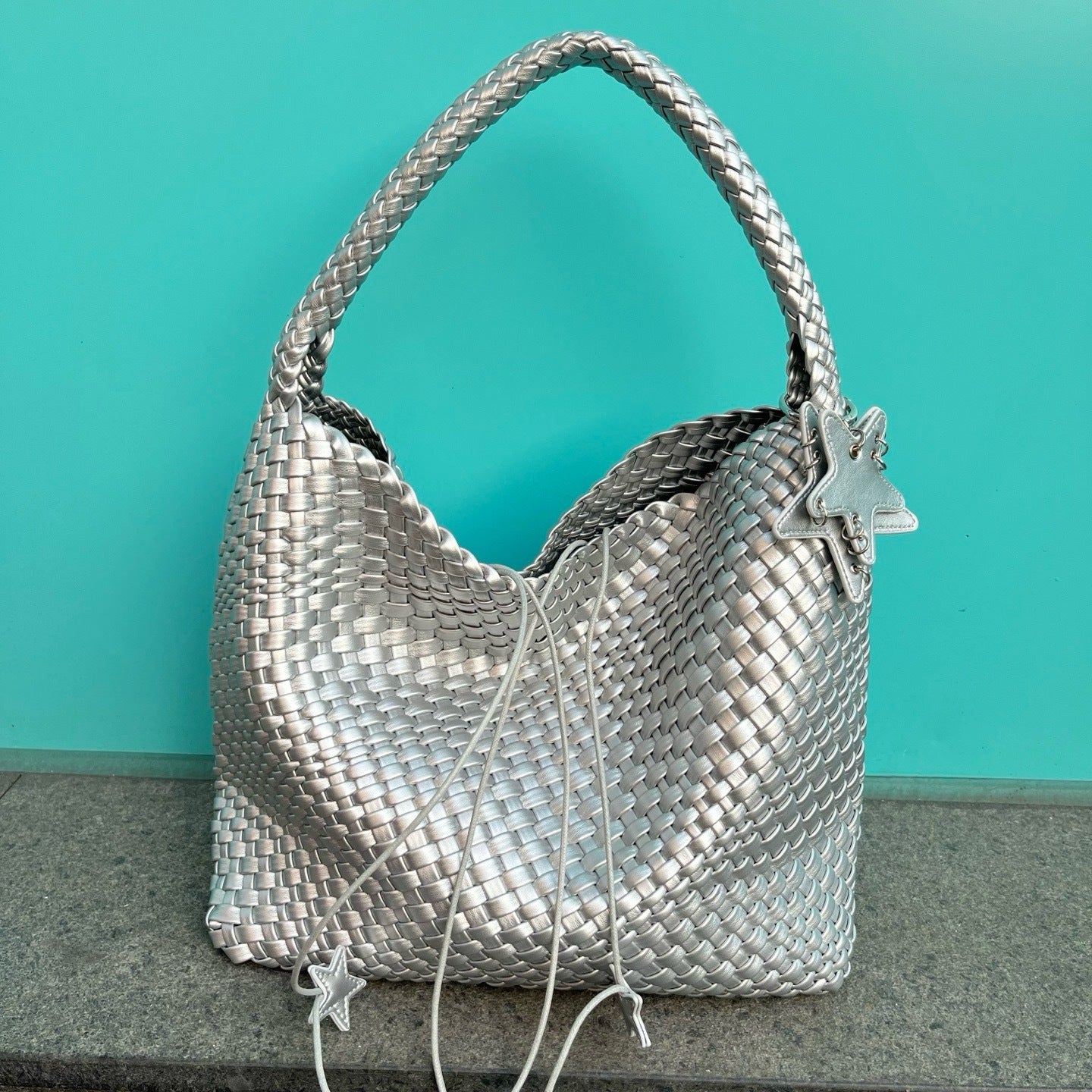 Woven Female Commuter Portable Underarm Genuine Tote Bags