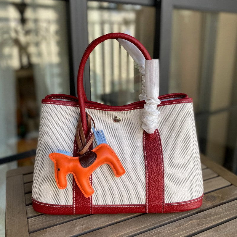 First Layer Cowhide Contrast Color Fashion Handbags