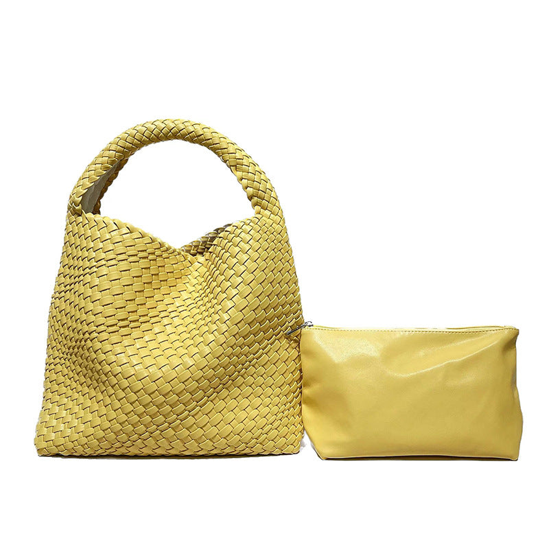 Women's Fashion Design Woven Large Capacity Son Handbags