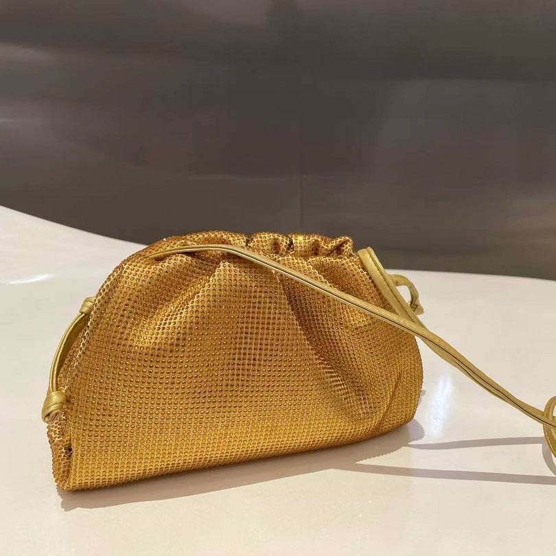Women's Diamond Cloud Korean Style Pleated Clip Crossbody Bags