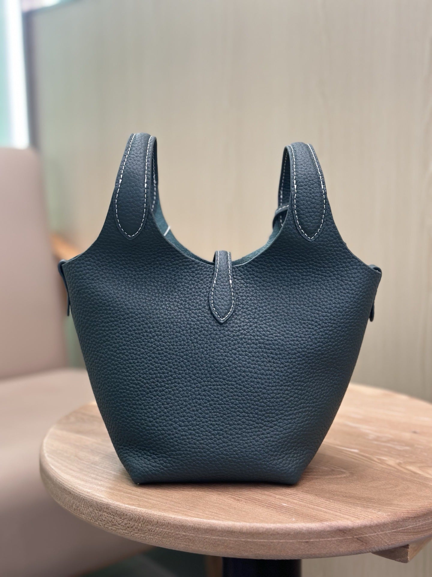 Layer Cowhide Vegetable Basket Large Capacity Bags