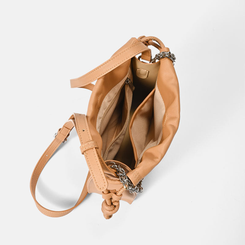 Women's High-grade Pleated Leather Cow Fashion Versatile Shoulder Bags