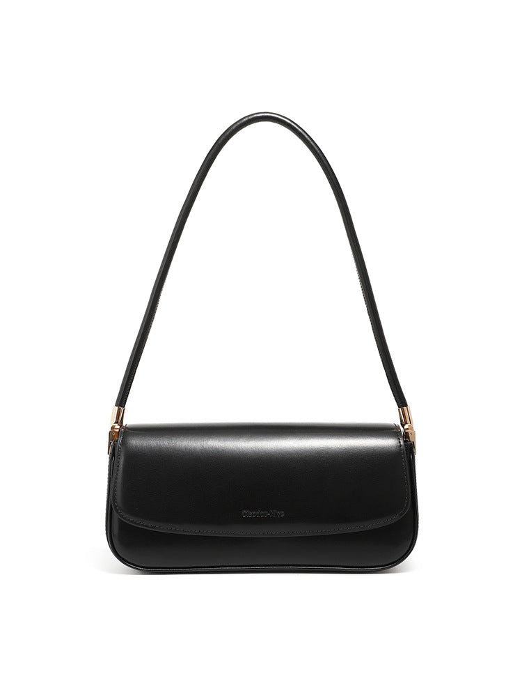 Women's Design Underarm Genuine Leather Baguette Crossbody Bags