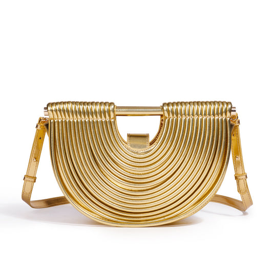 Women's Bamboo Handmade Beach Semicircle Woven Bags